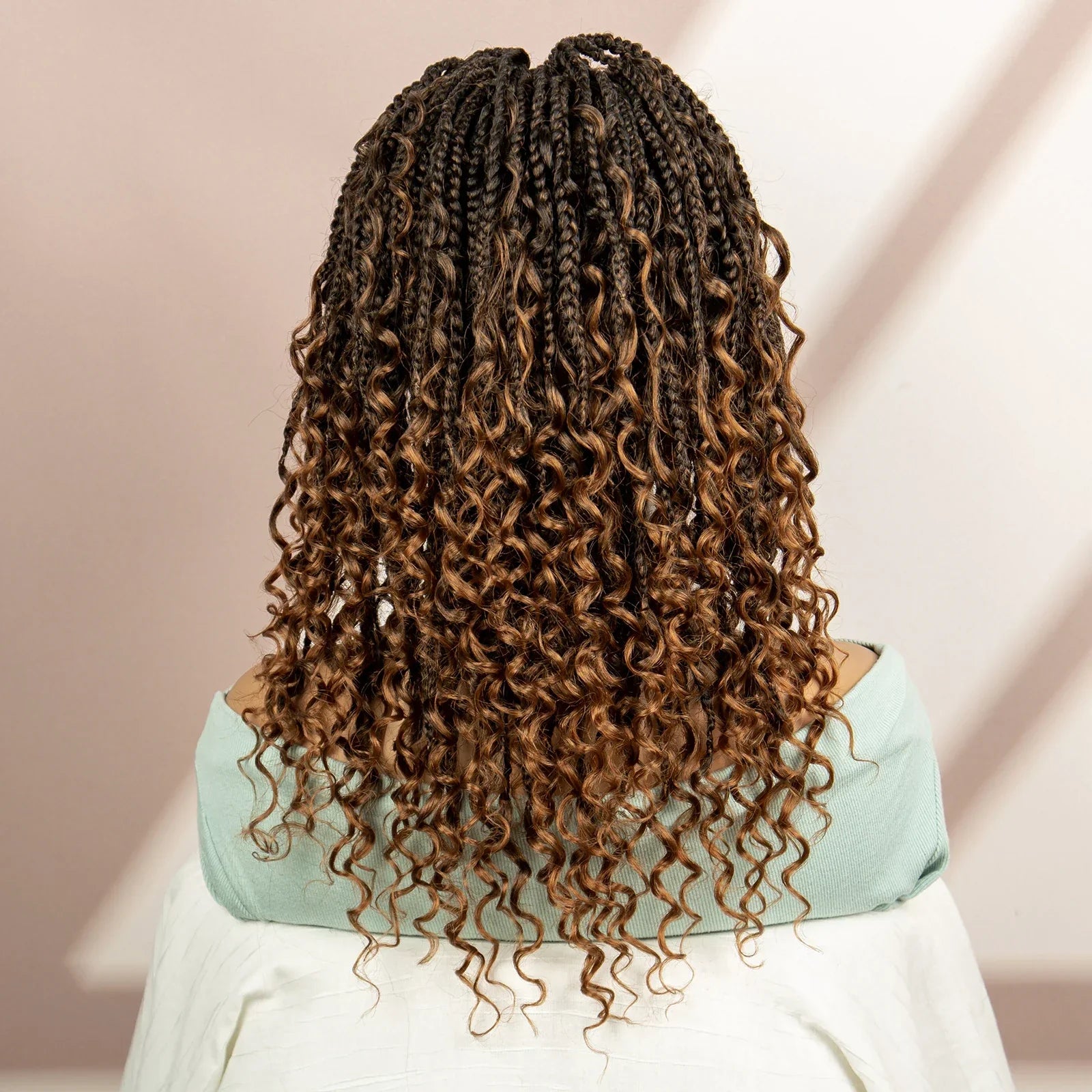 99J Burgundy Knotless Box Braids Wig with Curly Ends | Full Lace