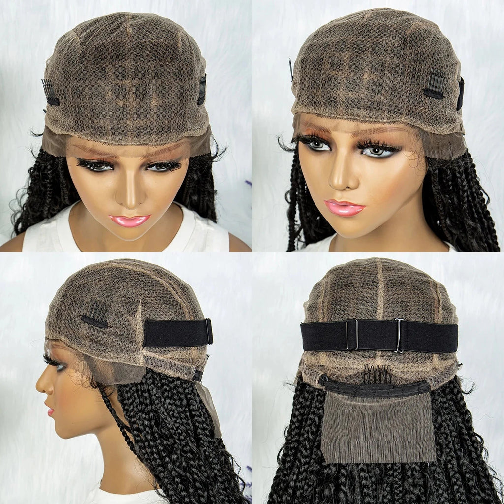32" Natural Boho Knotless Braids Wig | HD Lace Front | Baby Hair | Synthetic