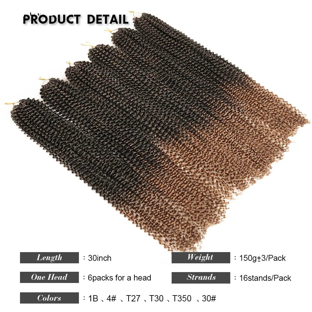 30" Passion Twist Crochet Hair - Ombre - Pre-Looped - 16 Strands/Pack - Synthetic