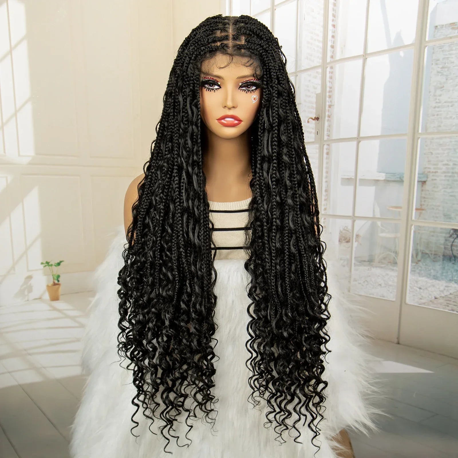 32 Inch Senegalese Twist Braided Wig - Knotless - Full Lace - Synthetic - with Baby Hair