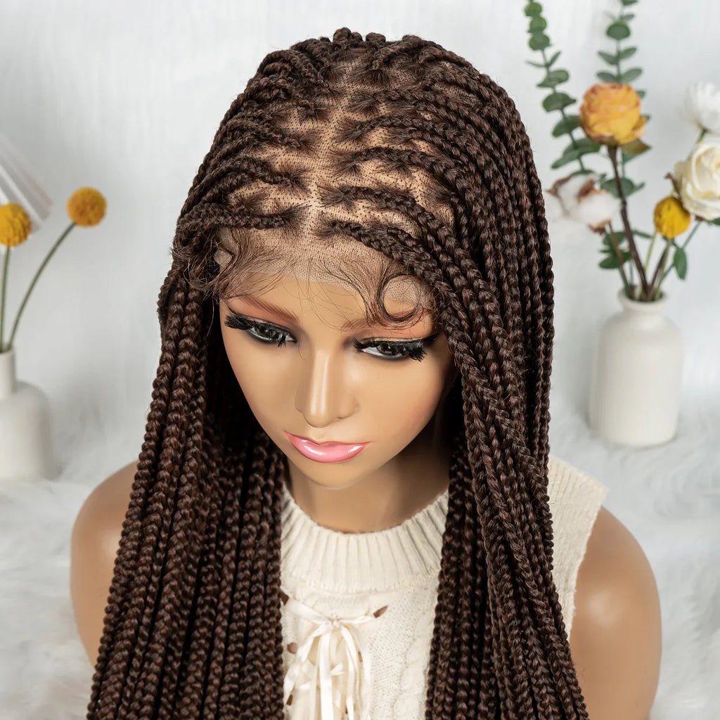 36" Twisted Box Braids Wig | Full Lace with Natural Hairline