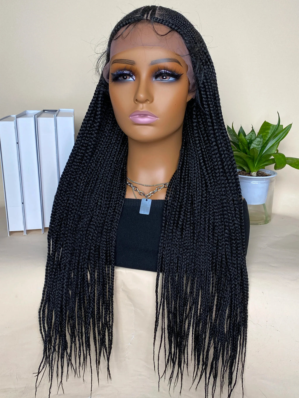30" Braided Wig | Cornrows & Half Box Braids | 13x4 Lace Front | Baby Hair | Black Women