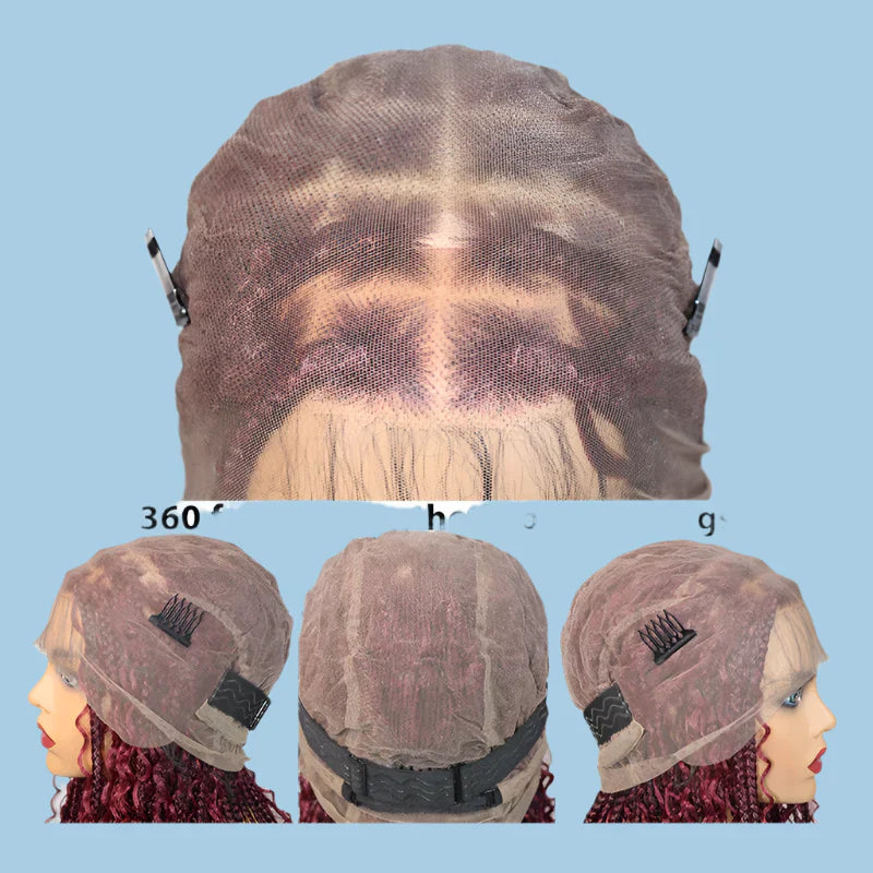 12" Goddess Boho Bob Braids Wig | 360 Lace Frontal | Curly Ends | Ombre & Color Options | Baby Hair