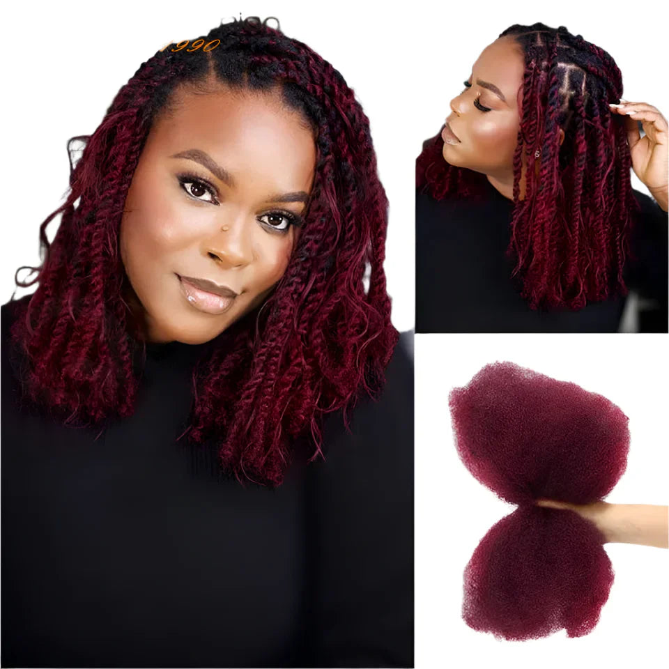 Afro Kinky Bulk Human Hair for Braiding & Dreadlocks | 100% Virgin Brazilian Remy Extensions (50g)