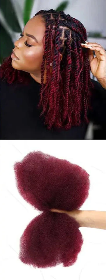 Afro Kinky Bulk Human Hair for Braids | Virgin Remy Extensions (Multi-Color Options)