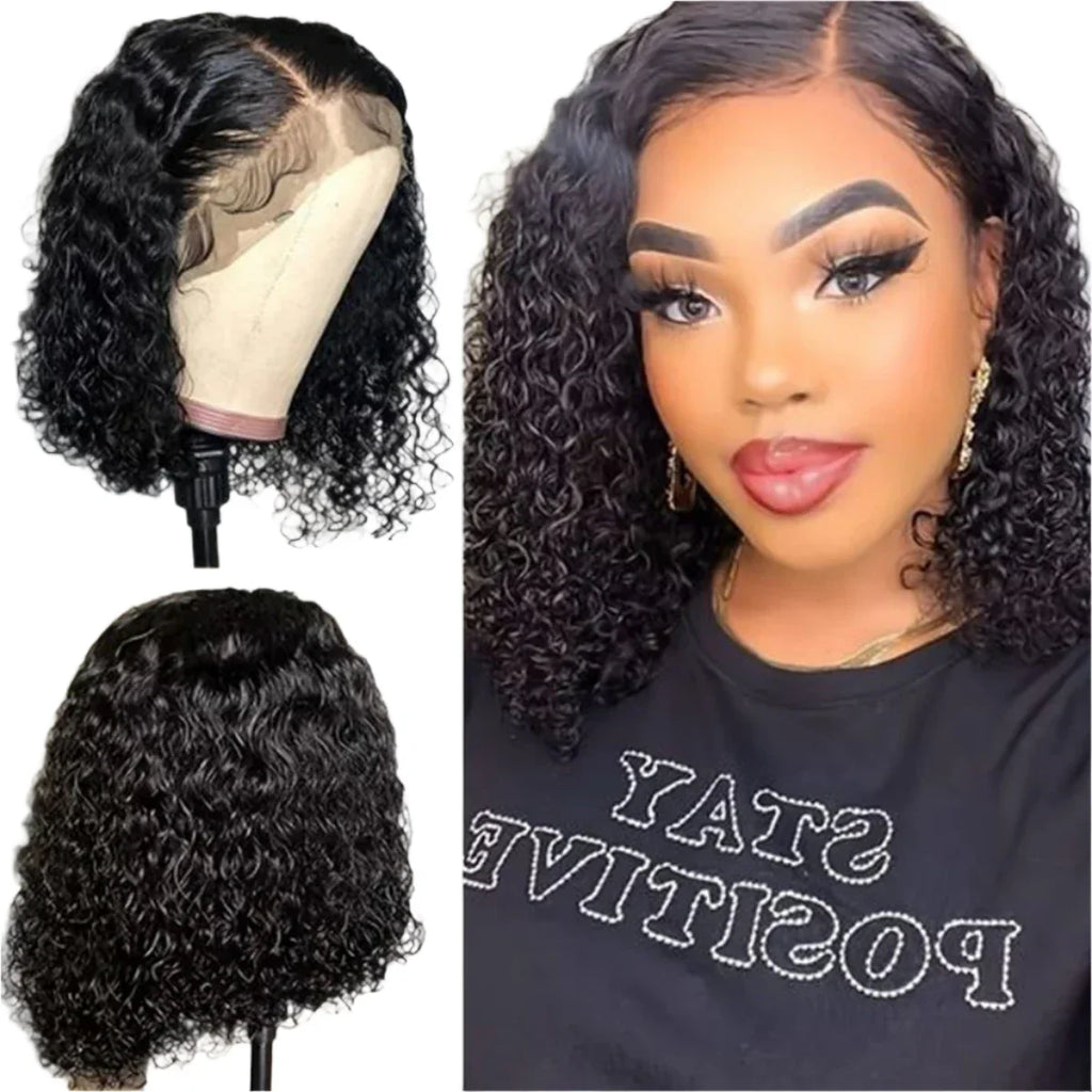 80% Density Deep Wave Bob Wig | 13x4 Lace Front | Pre-Plucked | Brazilian Remy Hair