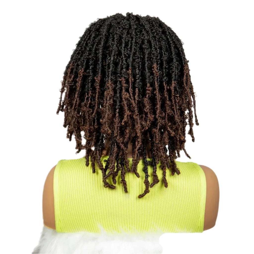 14" Butterfly Locs Crochet Braids Bob Wig | Lace Front