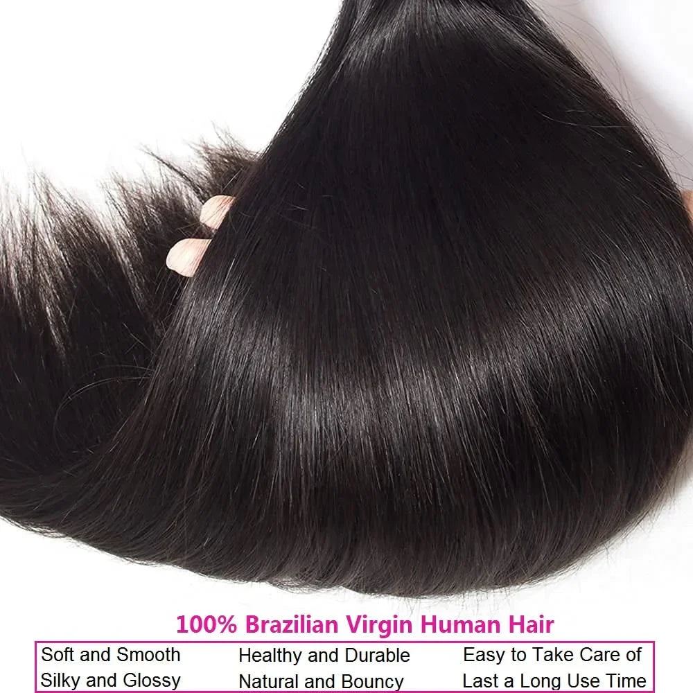 8-32 Inch Bone Straight Brazilian Remy Human Hair Weave Bundles | Natural Color 12A | 1, 3, or 4 Bundles