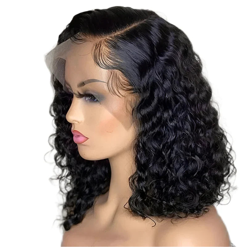 80% Density Deep Wave Bob Wig | 13x4 Lace Front | Pre-Plucked | Brazilian Remy Hair