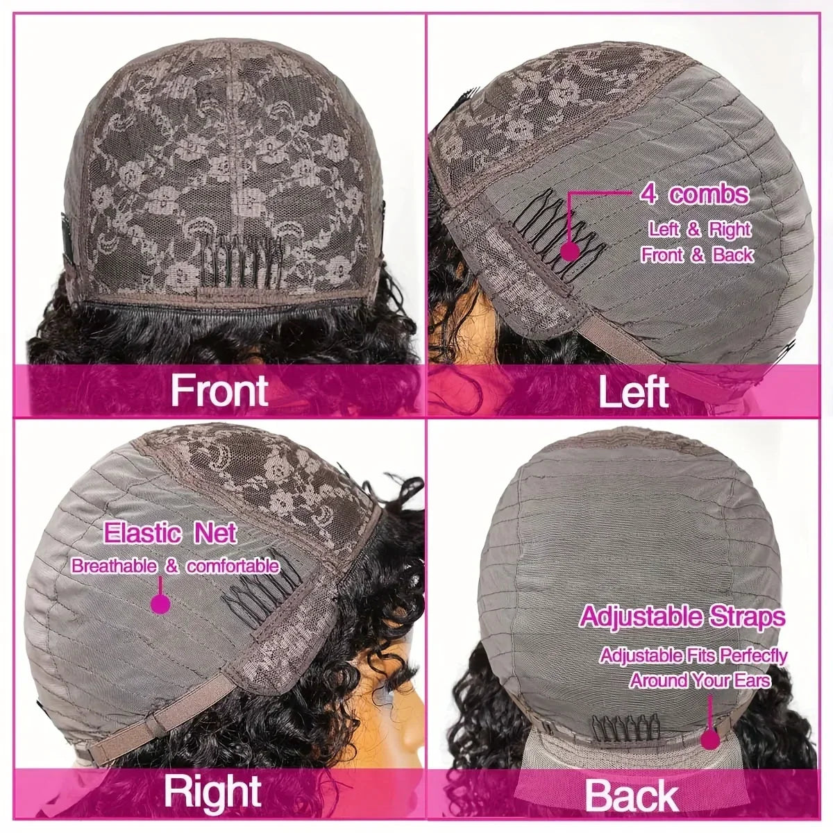 30 Inch Loose Water Wave Wig with Bangs | Full Machine Made Brazilian Remy Human Hair (Natural, All Colors Dyeable)