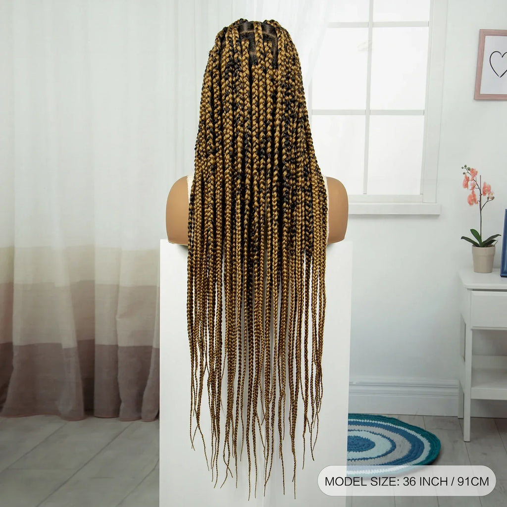 36" Knotless Box Braids Wig | Full Lace | Baby Hair | Natural Look