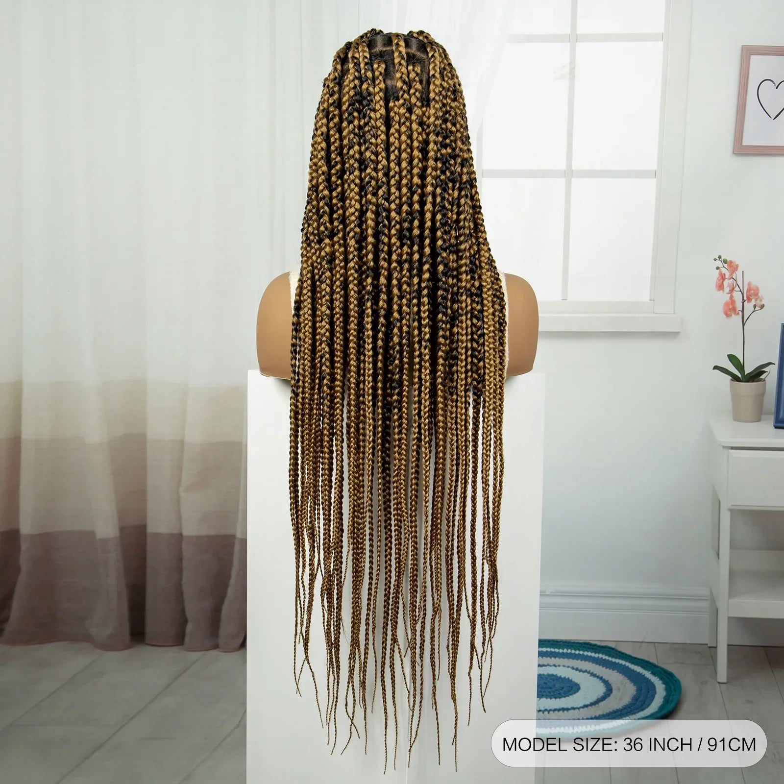 36" Knotless Box Braids Wig | Full Lace | Baby Hair | Natural Look