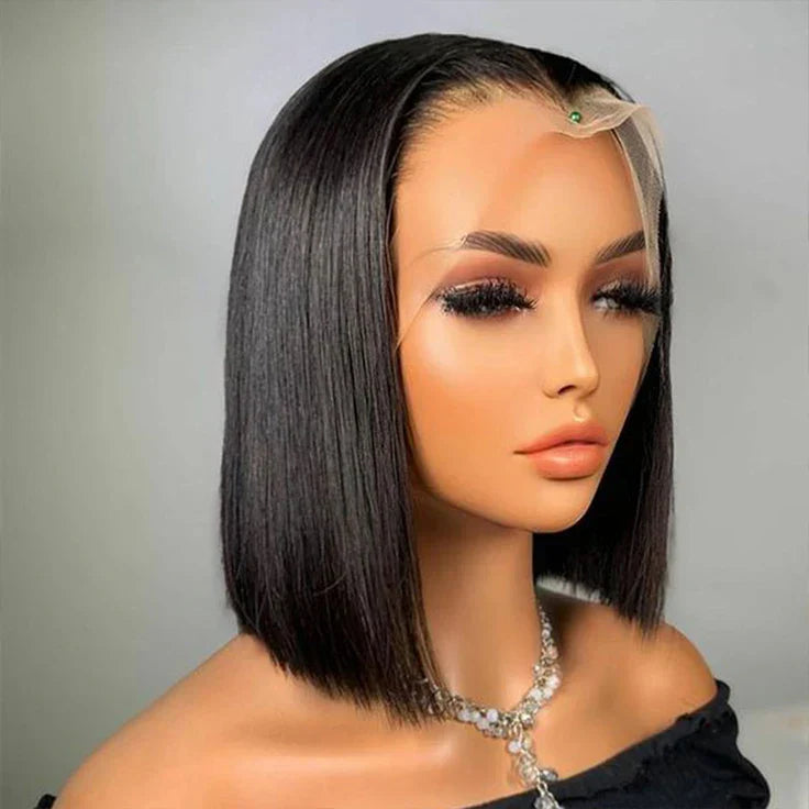 180% Density Deep Wave Bob Wig | Transparent Lace Front Human Hair