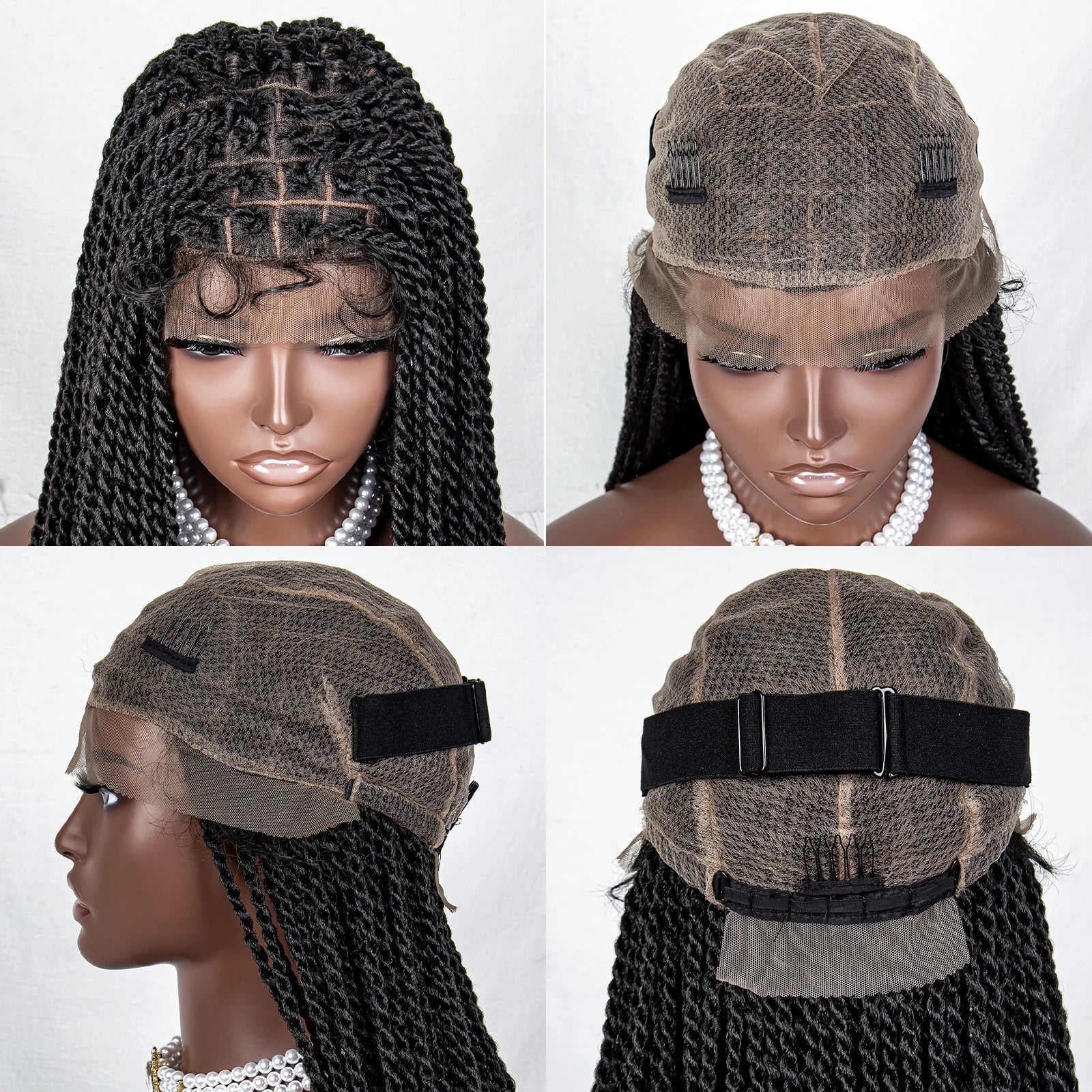 40" Long Straight Braided Wig | Full Lace | Baby Hair | Colored Braids