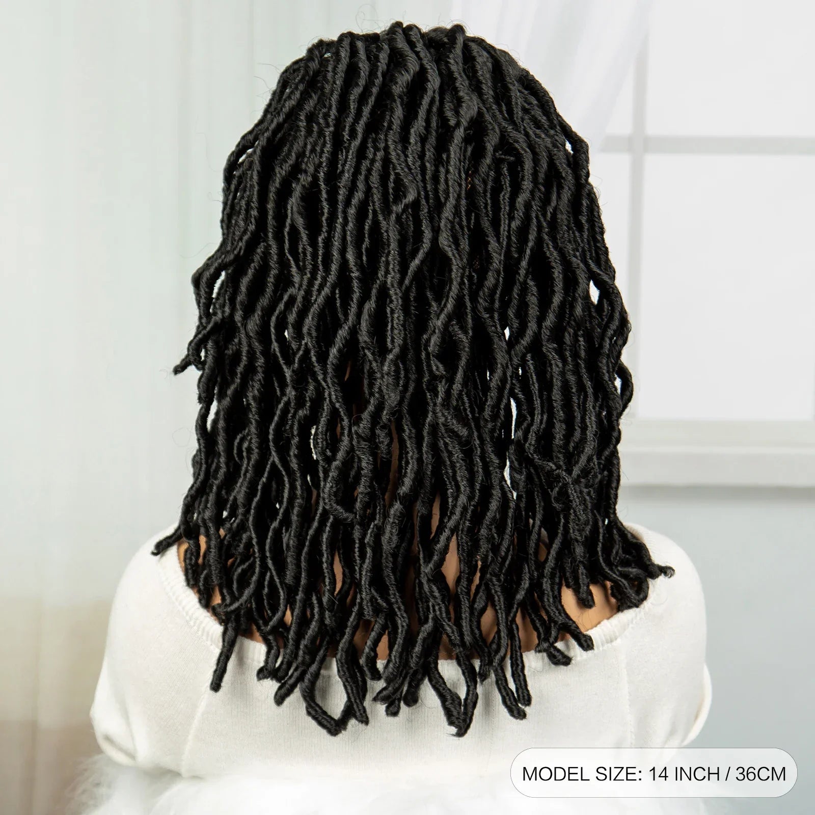 14" Dreadlocks Braided Wig | Square Knotless Braids | Synthetic Lace Front Twist Locs Crochet Wig for Women