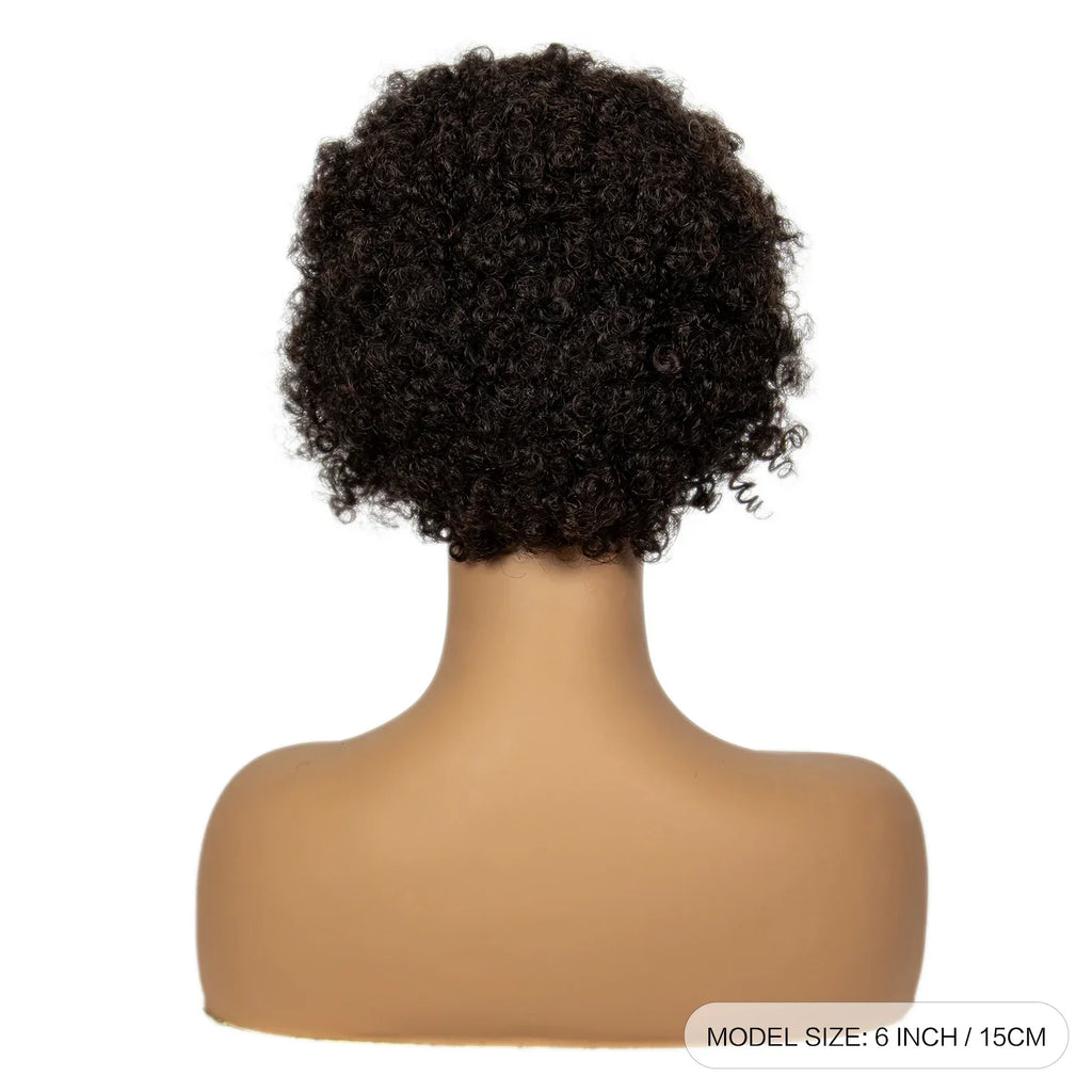 6" 1B/4 Afro Kinky Curly Cornrow Braids Bob Wig | 13x4 Lace Frontal