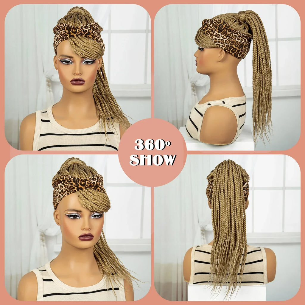 613 Blonde Ponytail Headband Braid Wig with Bangs | Knotless Style