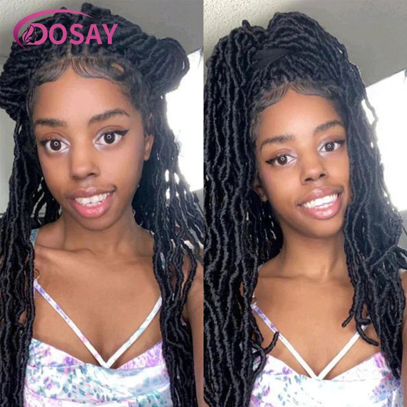 40" Butterfly Locs & Passion Twist Wig | 360 Full Lace | Box Braids | Baby Hair | Synthetic