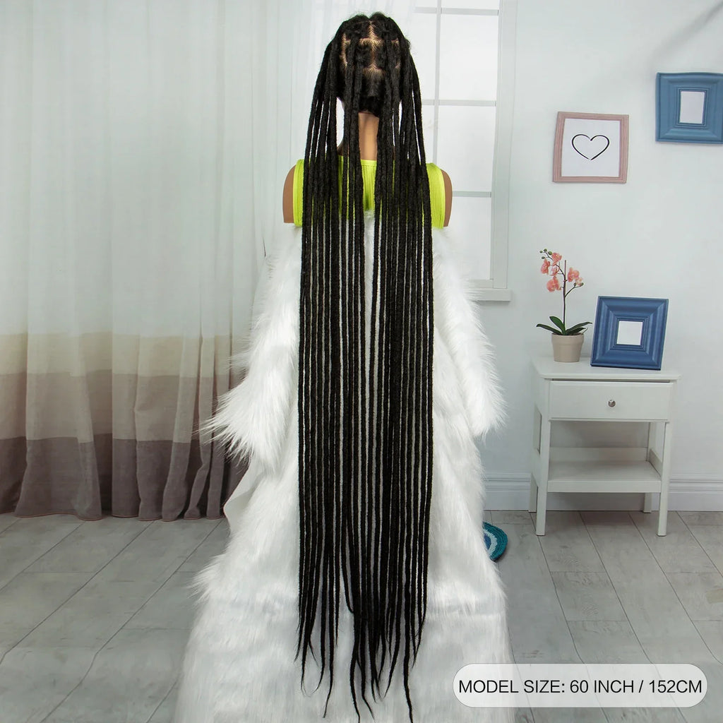 60" Super Long Knotless Box Braids Wig | Transparent Full Lace