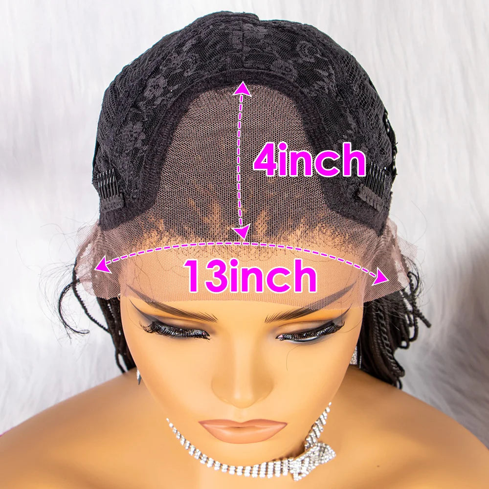 30" Twist Braided Lace Front Wig | Knotless Braids | Long Straight Hair | Heat Resistant Synthetic Wig | For Black Women