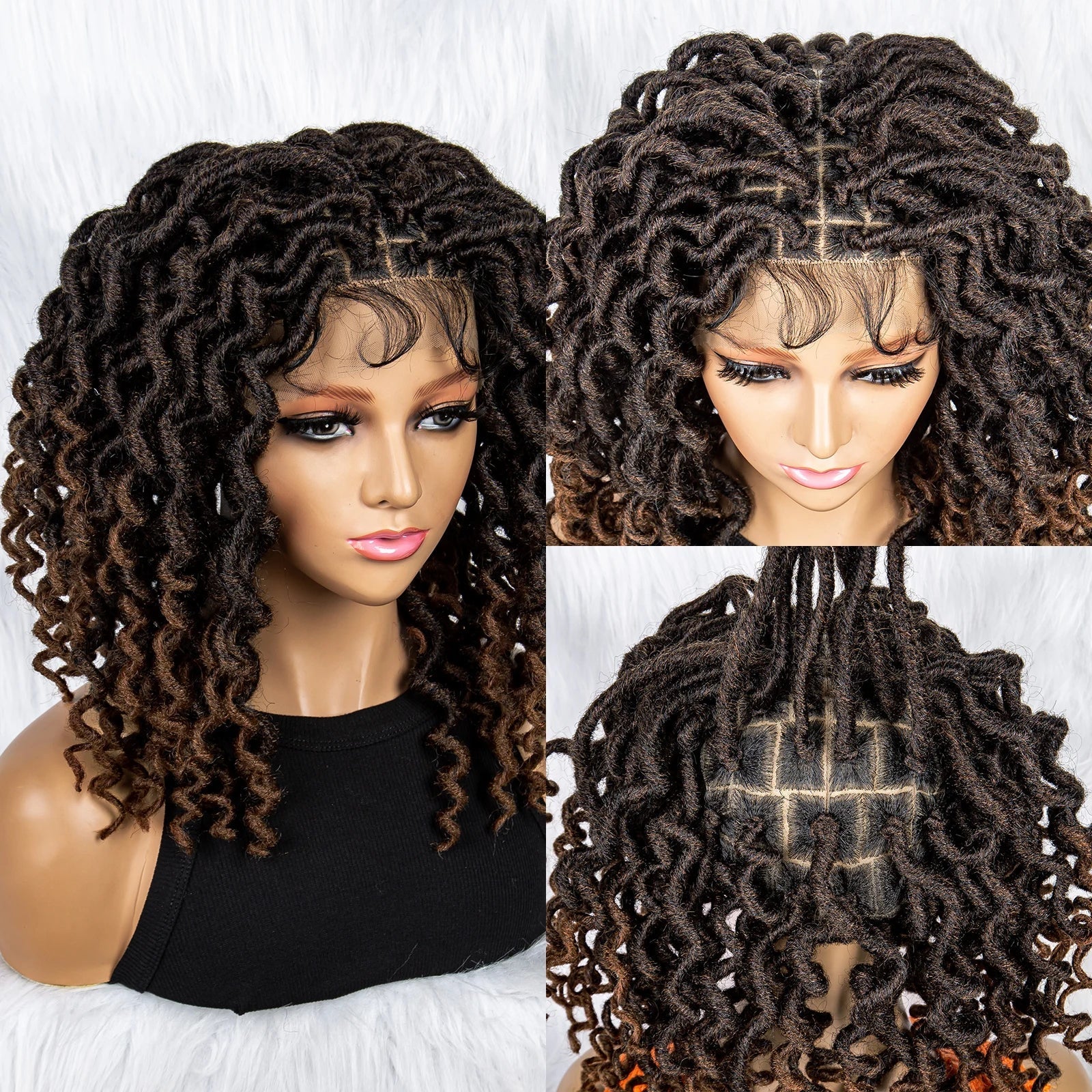 16" Synthetic Dreadlocks Braided Wig | Full Lace Crochet Style