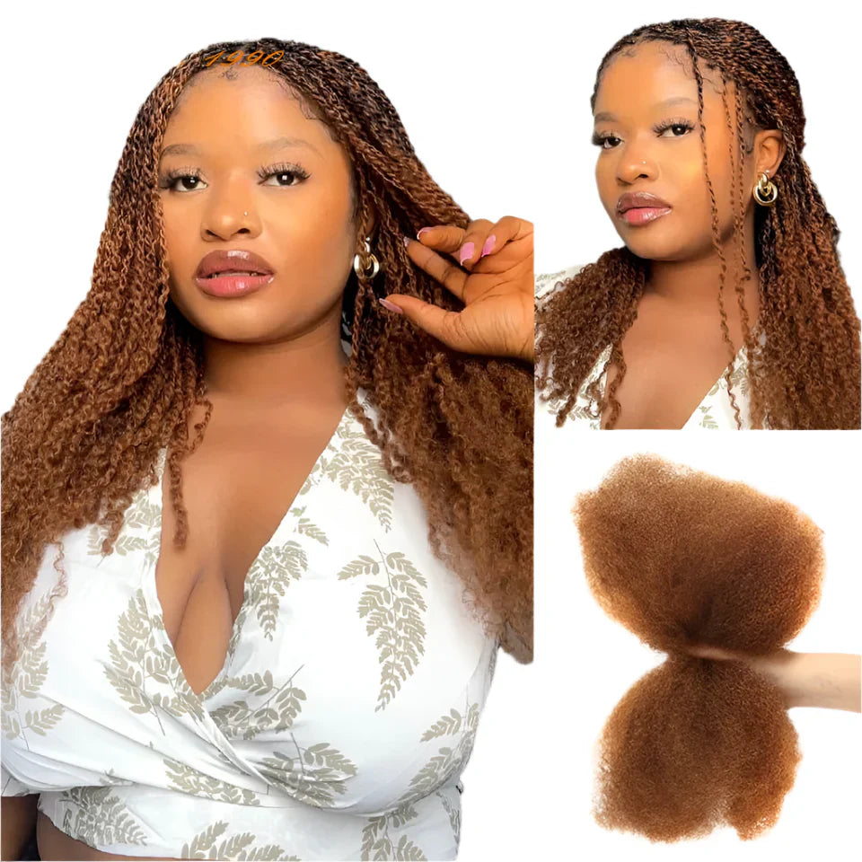 Afro Kinky Bulk Human Hair for Dreadlocks & Braiding | 100% Virgin Brazilian Remy Loc Extensions (50g)