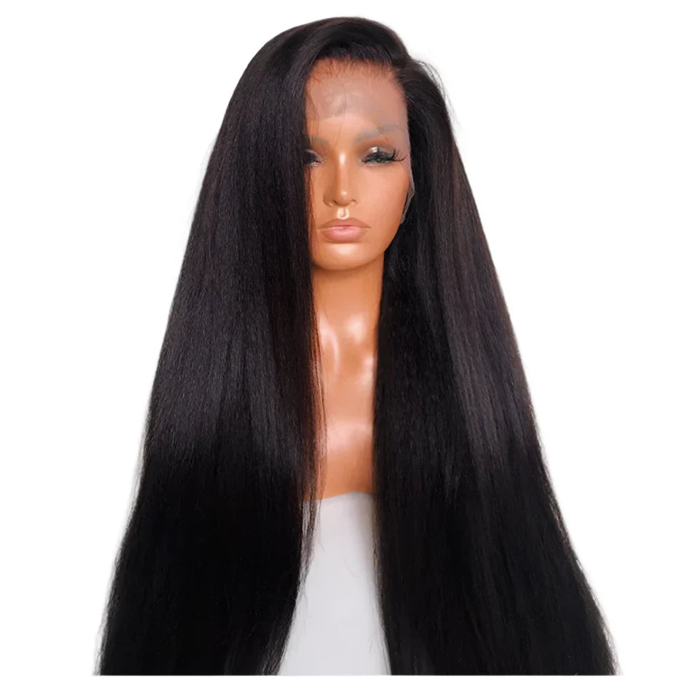 250% Density Light Yaki Straight 13x6 HD Lace Frontal Human Hair Wig