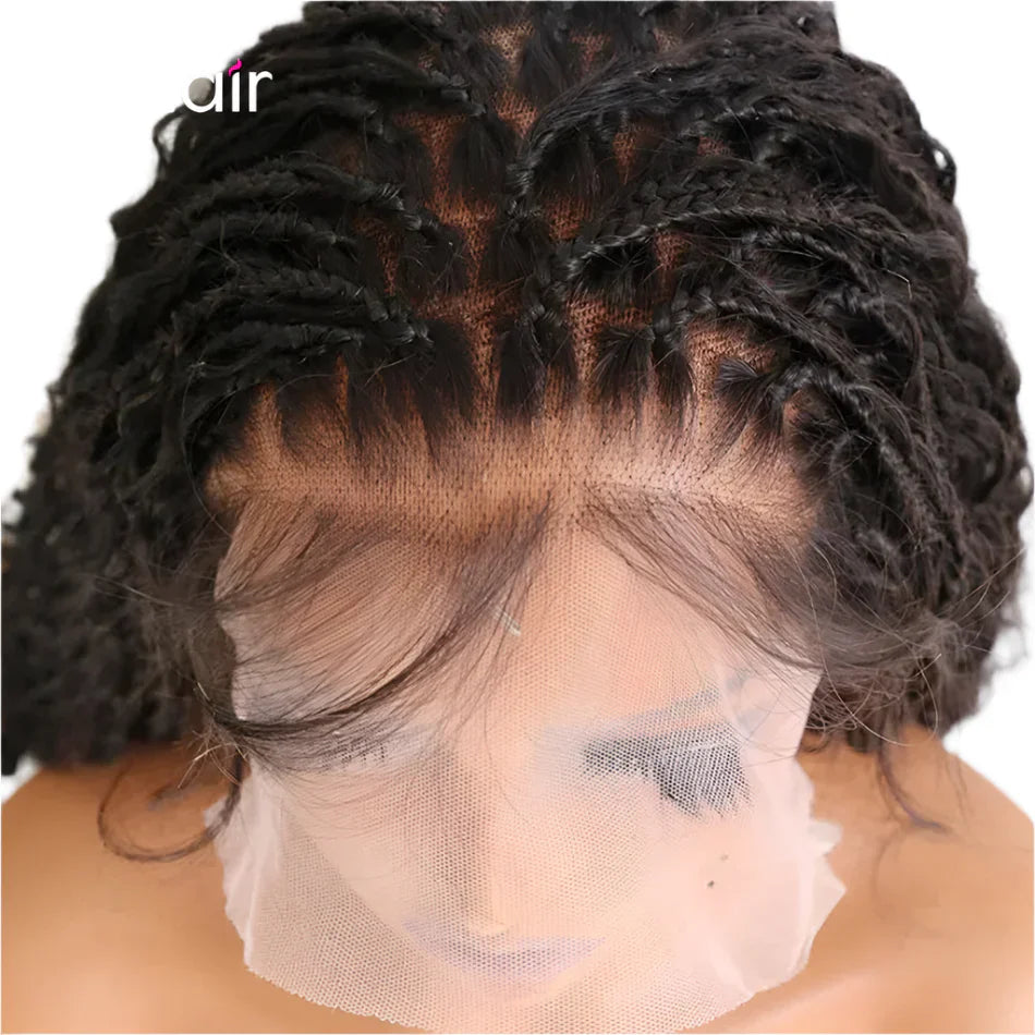 26" HD Full Lace Boho Box Braids Wig | Human Hair | 300% Density | Knotless | Curly Ends