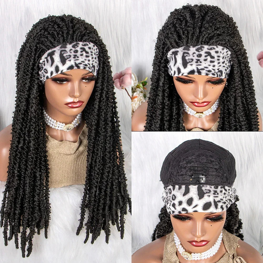 22" Curly Box Braids Wig | Crochet Hair | Heat Resistant | Daily Wear