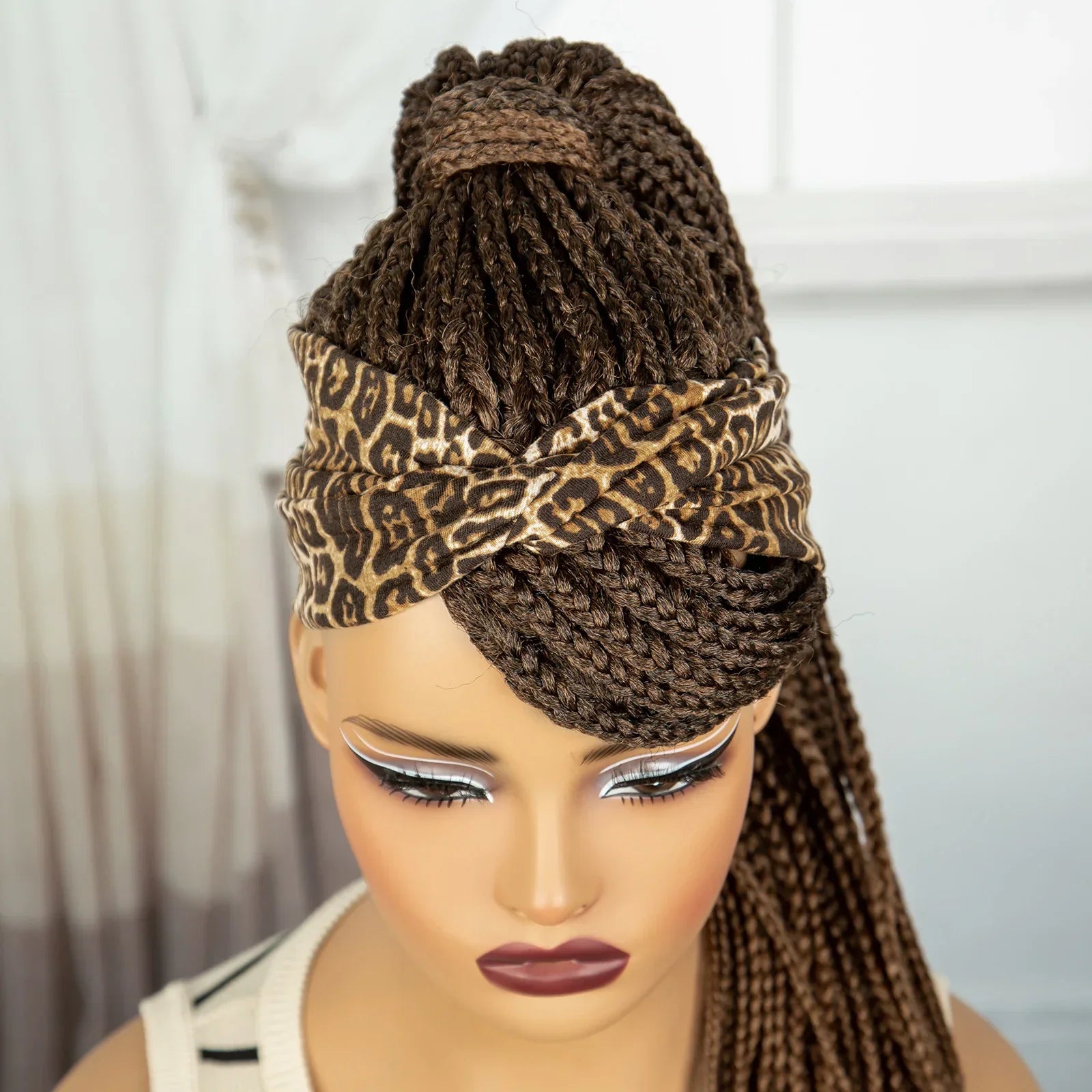 613 Blonde Ponytail Headband Braid Wig with Bangs | Knotless Style