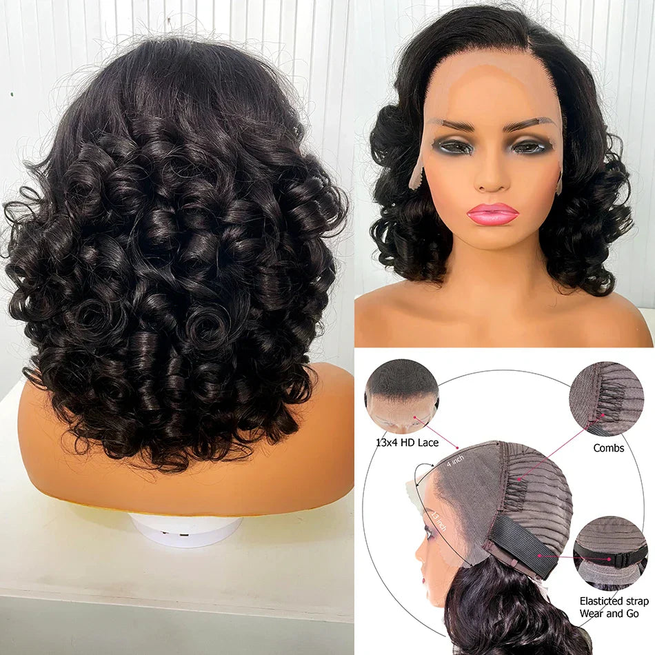 12A Raw Donor Vietnamese Hair 13x4 HD Lace Frontal Wig | 250% Density | Double Drawn | Bouncy Wave | Glueless