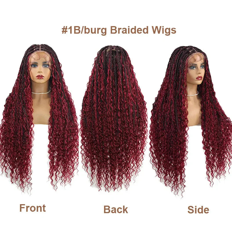 32" Blonde Goddess Locs Wig | Boho Braids & Curls | Full Lace Front | Baby Hair | Synthetic Hair