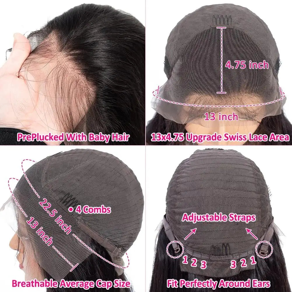 180% Density 13x4 Bone Straight Bob Wig | Brazilian Remy Hair | Transparent Lace Frontal Wig