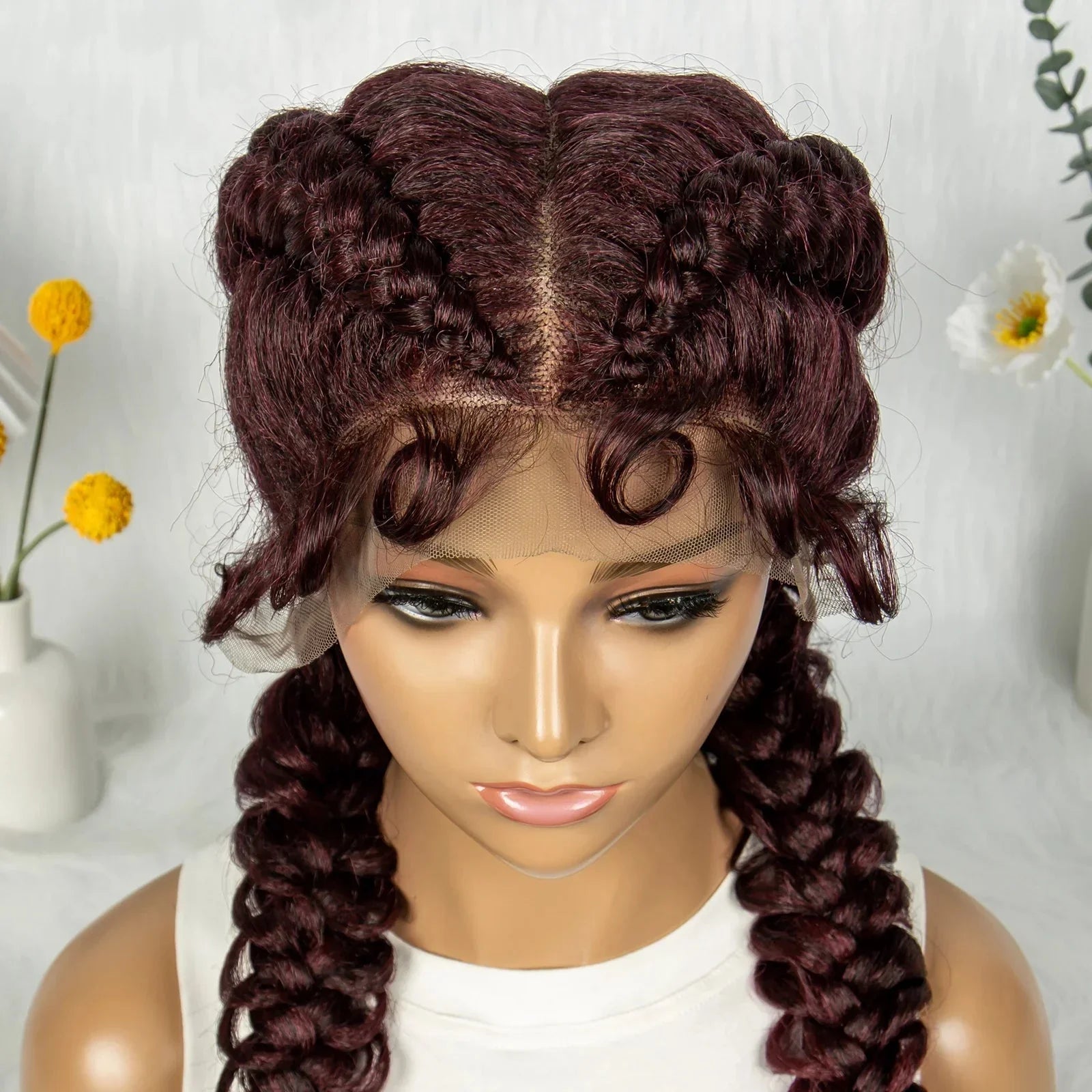 36" Twisted Braids Lace Front Wig | 13x1 | Senegalese Twist | Baby Hair | Handmade Synthetic Braids