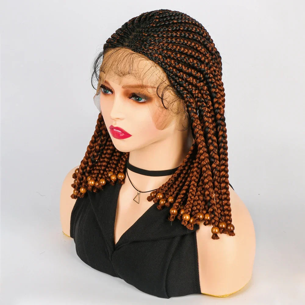 14" Short Braided Bob Wig | Lace Front | Heat Resistant | Black Women