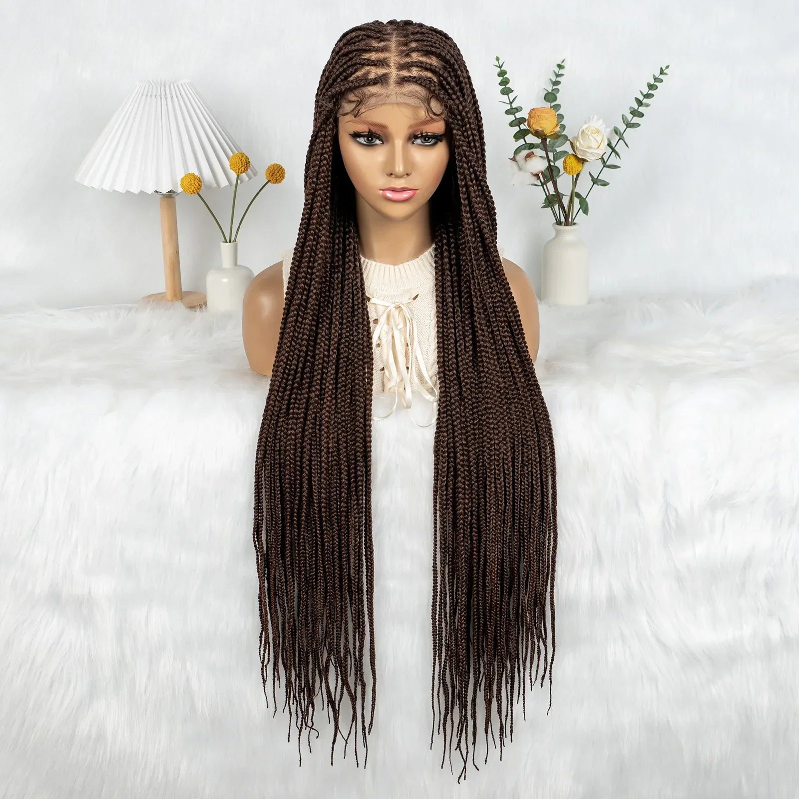 36" Twisted Box Braids Wig | Full Lace with Natural Hairline