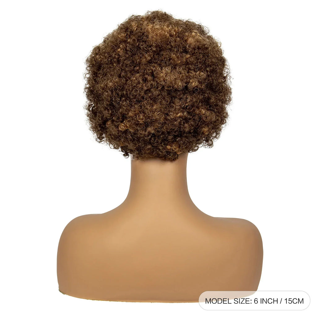 6" 1B/4 Afro Kinky Curly Cornrow Braids Bob Wig | 13x4 Lace Frontal