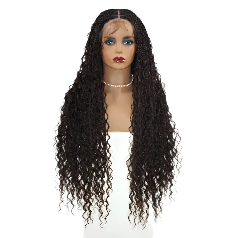 36" Ombre Goddess Locs Braids Wig | 360 Lace Front | Baby Hair | Bohemian Style