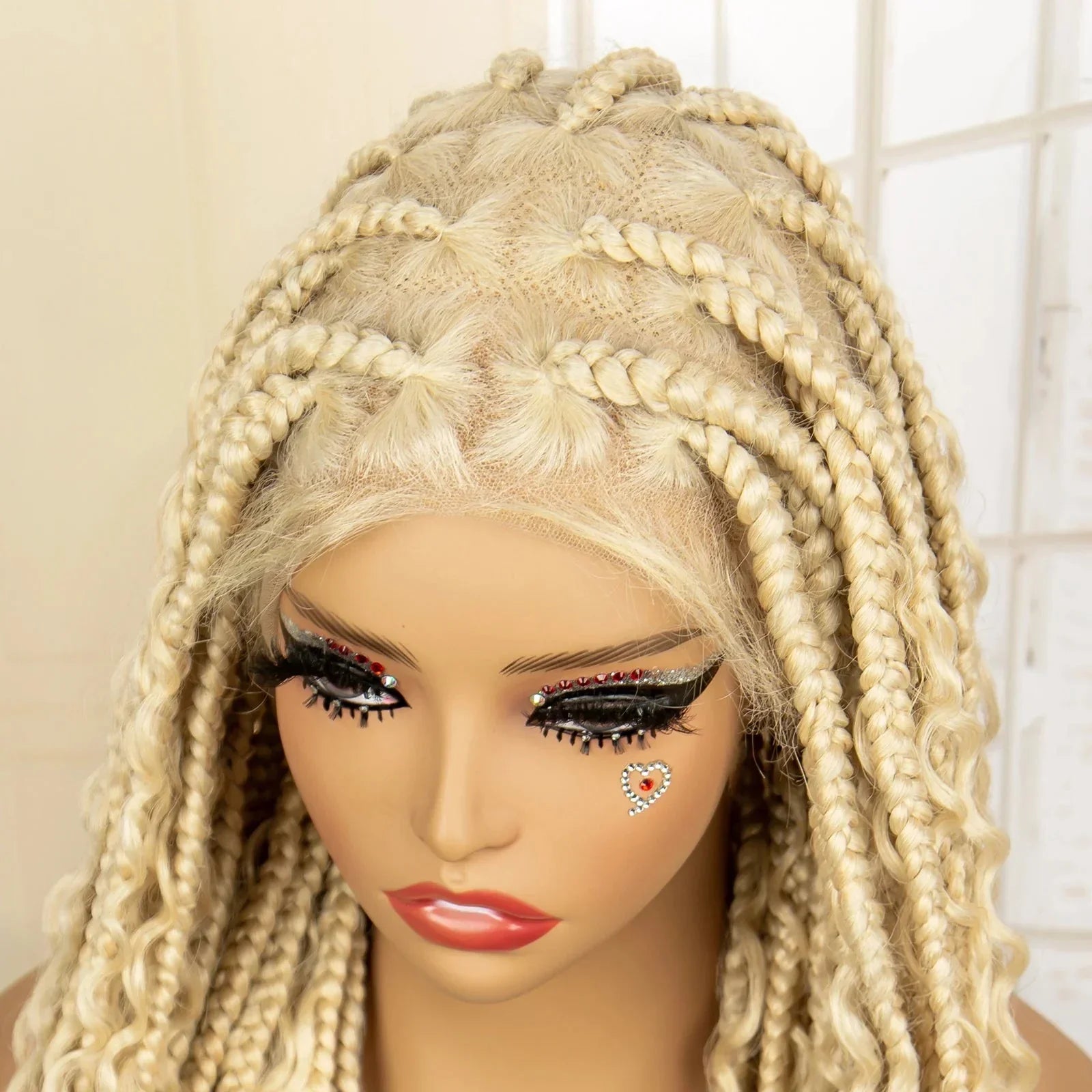 613 Blonde Knotless Boho Braids Wig | Full Lace | Baby Hair | Kanekalon Synthetic