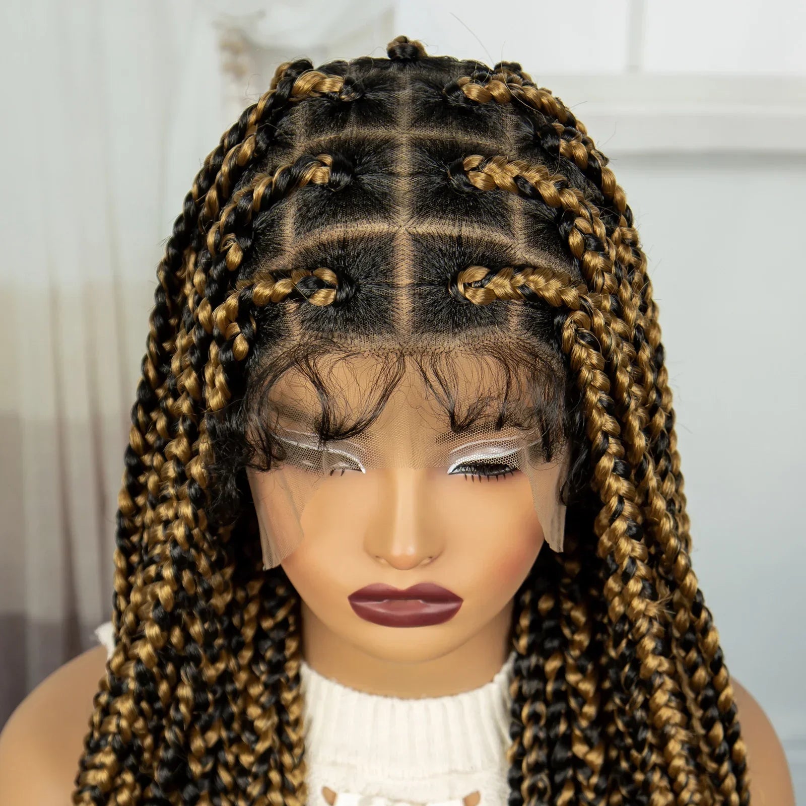 36" Knotless Box Braids Wig | Full Lace | Baby Hair | Natural Look