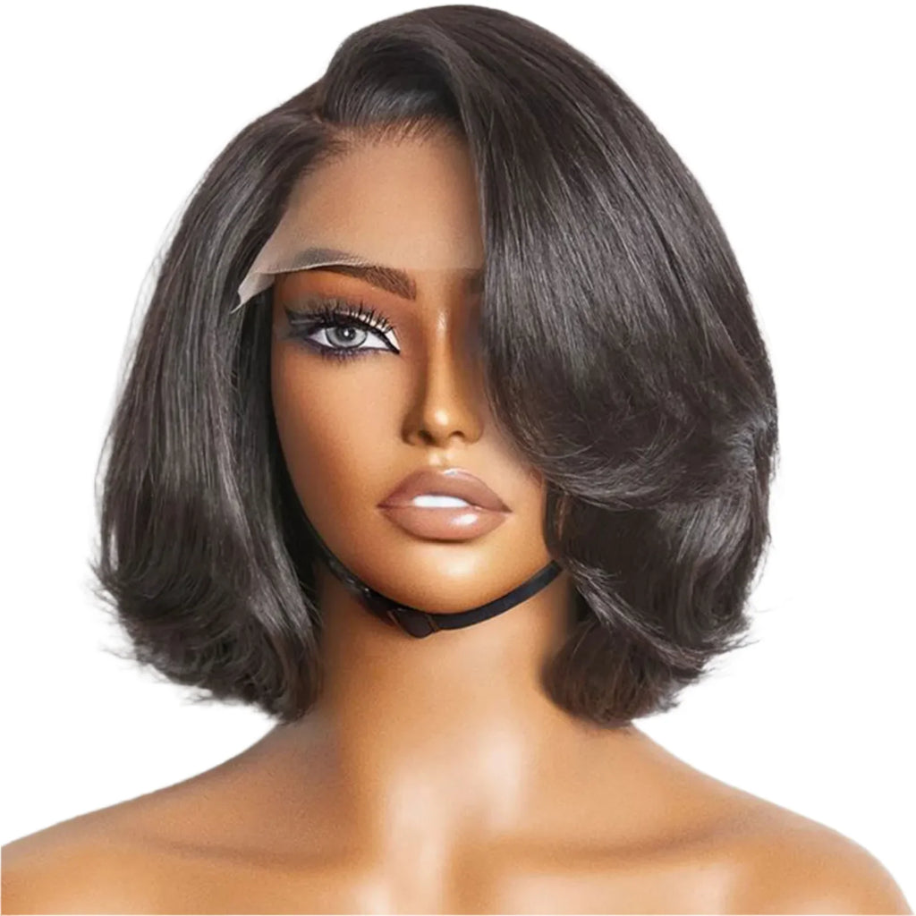 200 Density Blonde Highlight Short Bob Wig | 13x4 Lace Frontal Pixie Cut | Brazilian Remy Hair