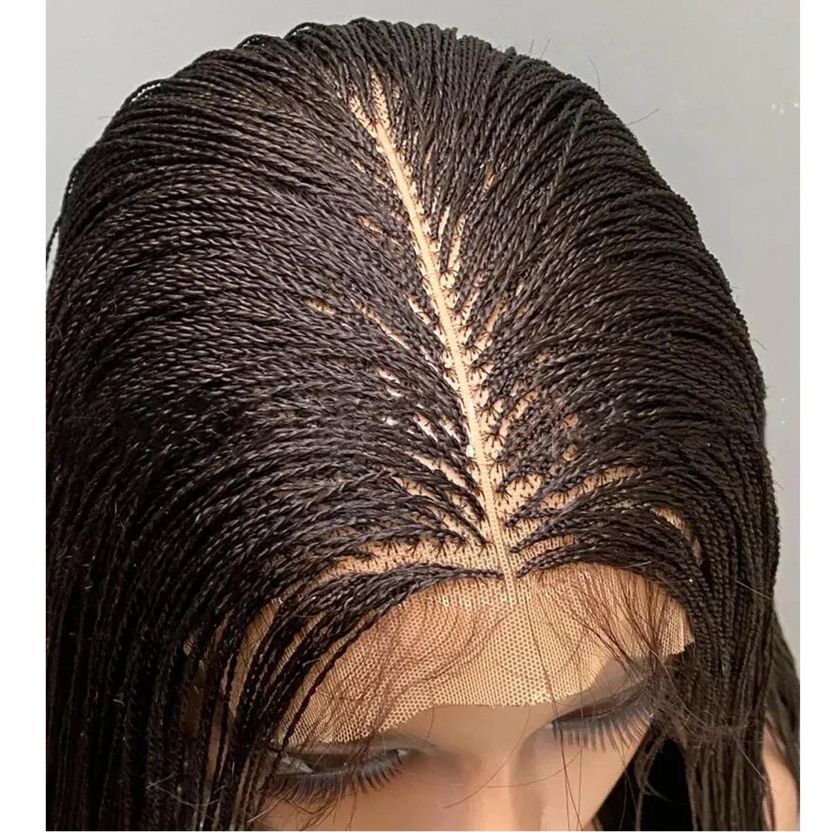26" Micro Twist Braided Wig | Lace Front Glueless Wig for Black Women | Kanekalon Hair