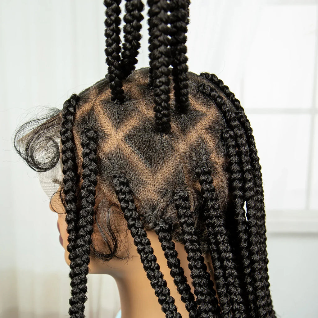 36" Knotless Box Braids Wig | Full Lace | Baby Hair | Natural Look
