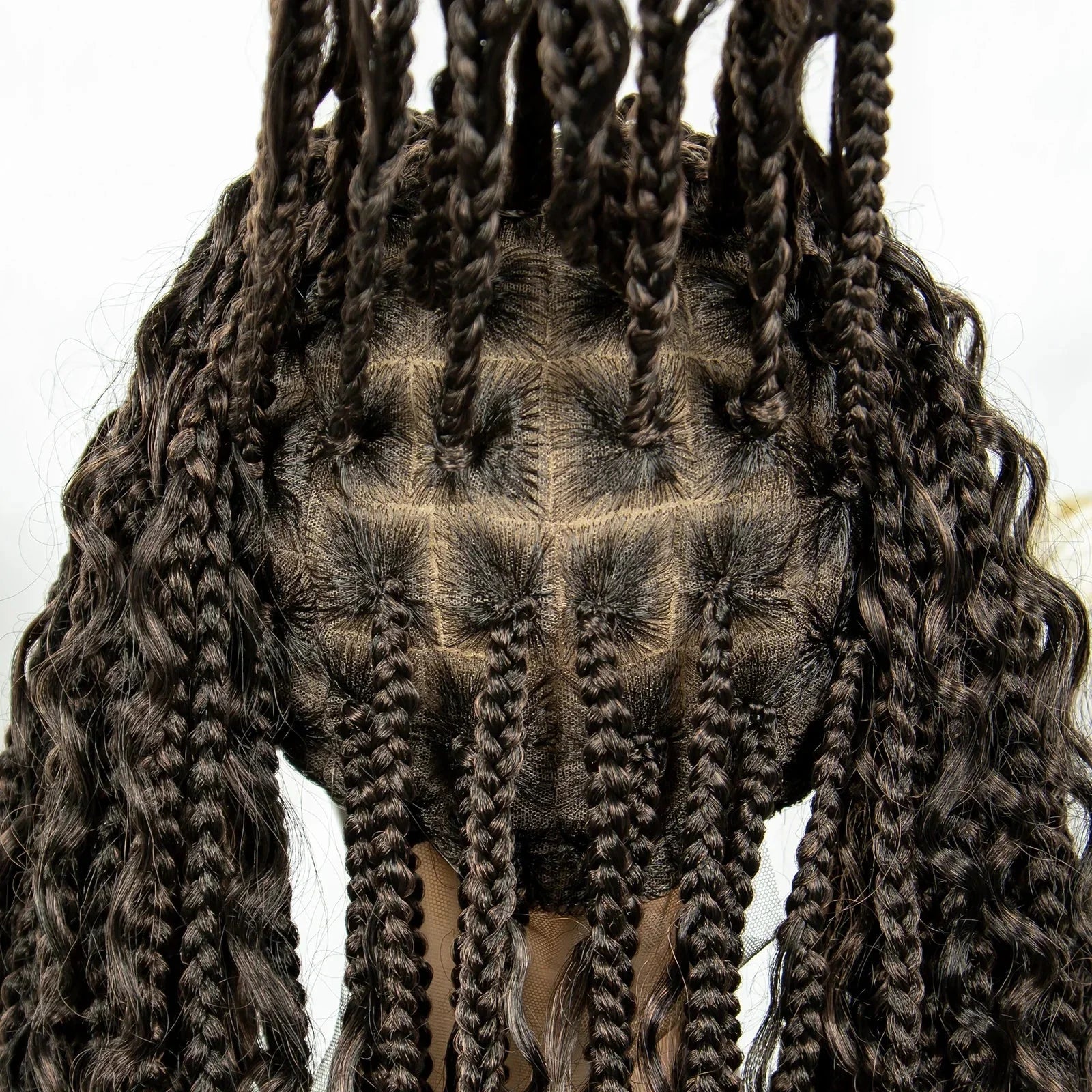32" Natural Boho Knotless Braids Wig | HD Lace Front | Baby Hair | Synthetic