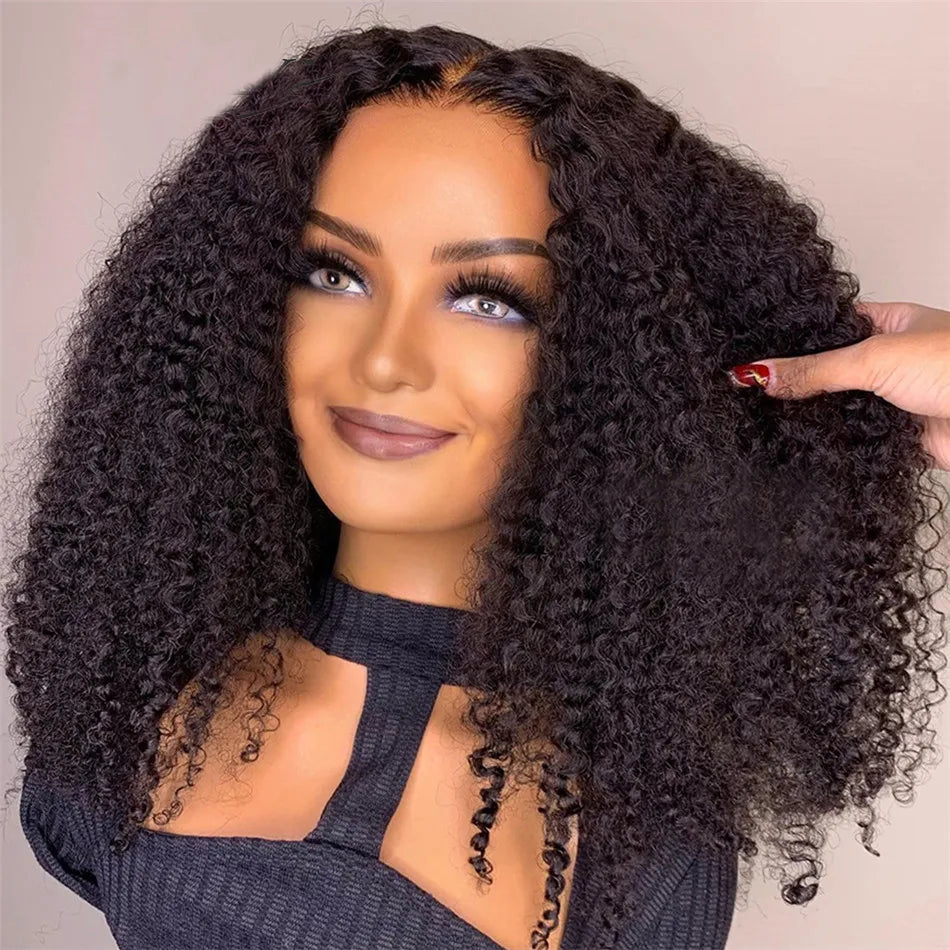 10A 6x4 Glueless HD Lace Front Kinky Curly Wig | Pre-Plucked | Bleached Knots | 210% Density | Ready to Wear | Brazilian Remy Hair