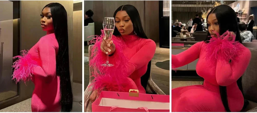 46-50 Inch | 13x6/13x4 Lace Width | Bone Straight | Brazilian | Remy Hair | HD Transparent Lace Frontal Wig - 200% Density