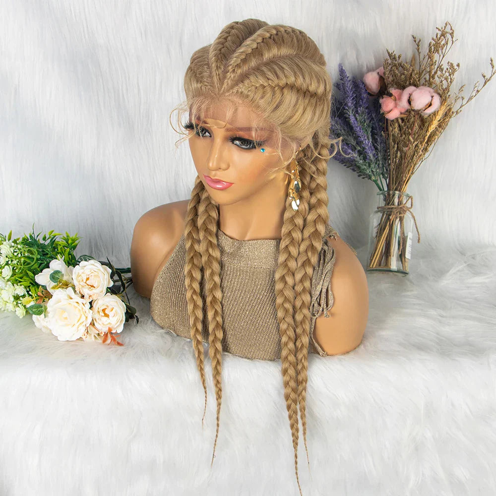 26" Blonde Ombre Twist Braids Wig | Lace Front Clearance Sale