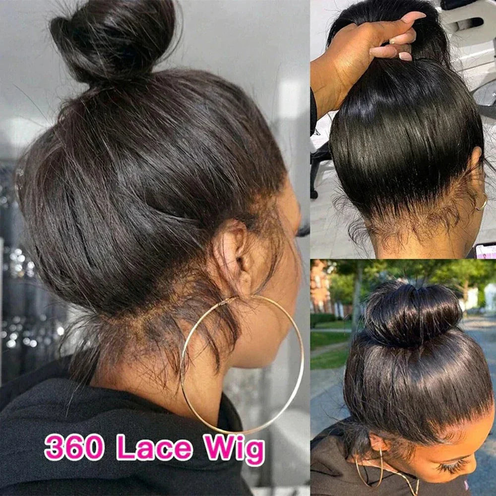 360 Lace Wig | Brazilian Bone Straight Hair | 13x6 & 13x4 Lace Frontal Wigs | 30-36 Inches