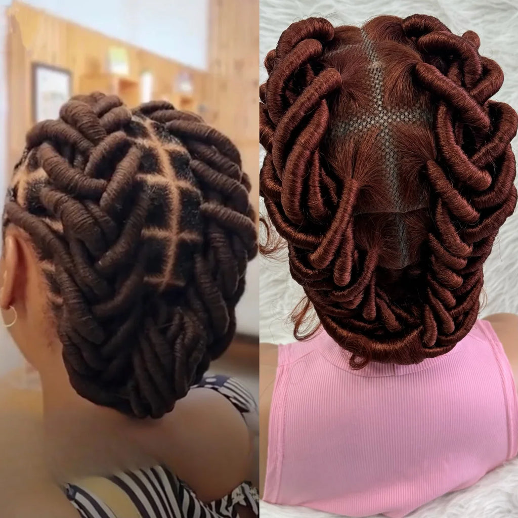 6" Bantu Knot Braided Wig | HD Full Lace | Knotless Box Braids | Kanekalon Fiber | Black Women