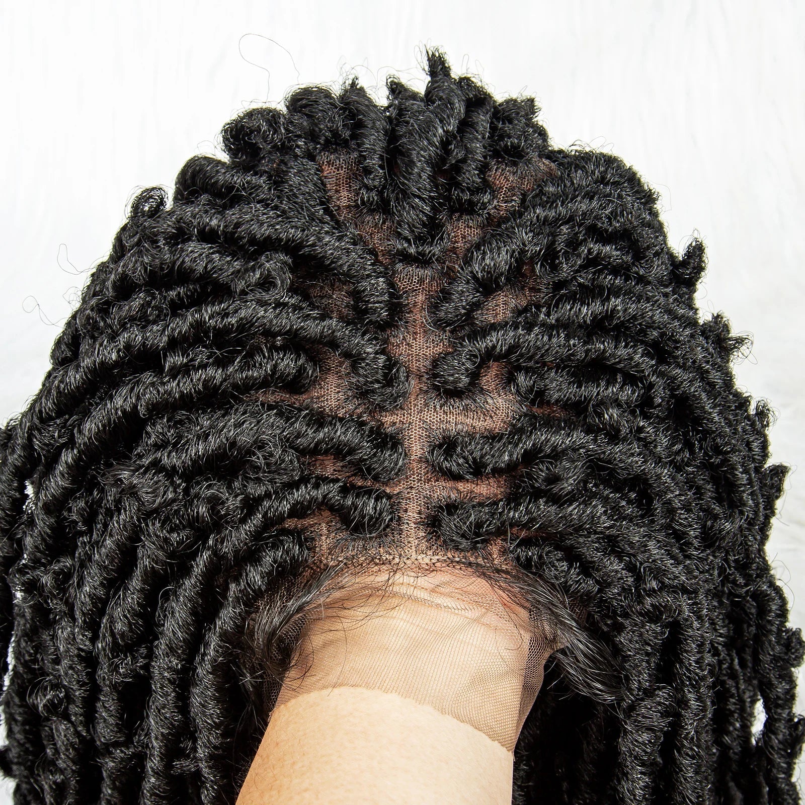 16" Short Knotless Butterfly Locs Wig | Synthetic Lace Front